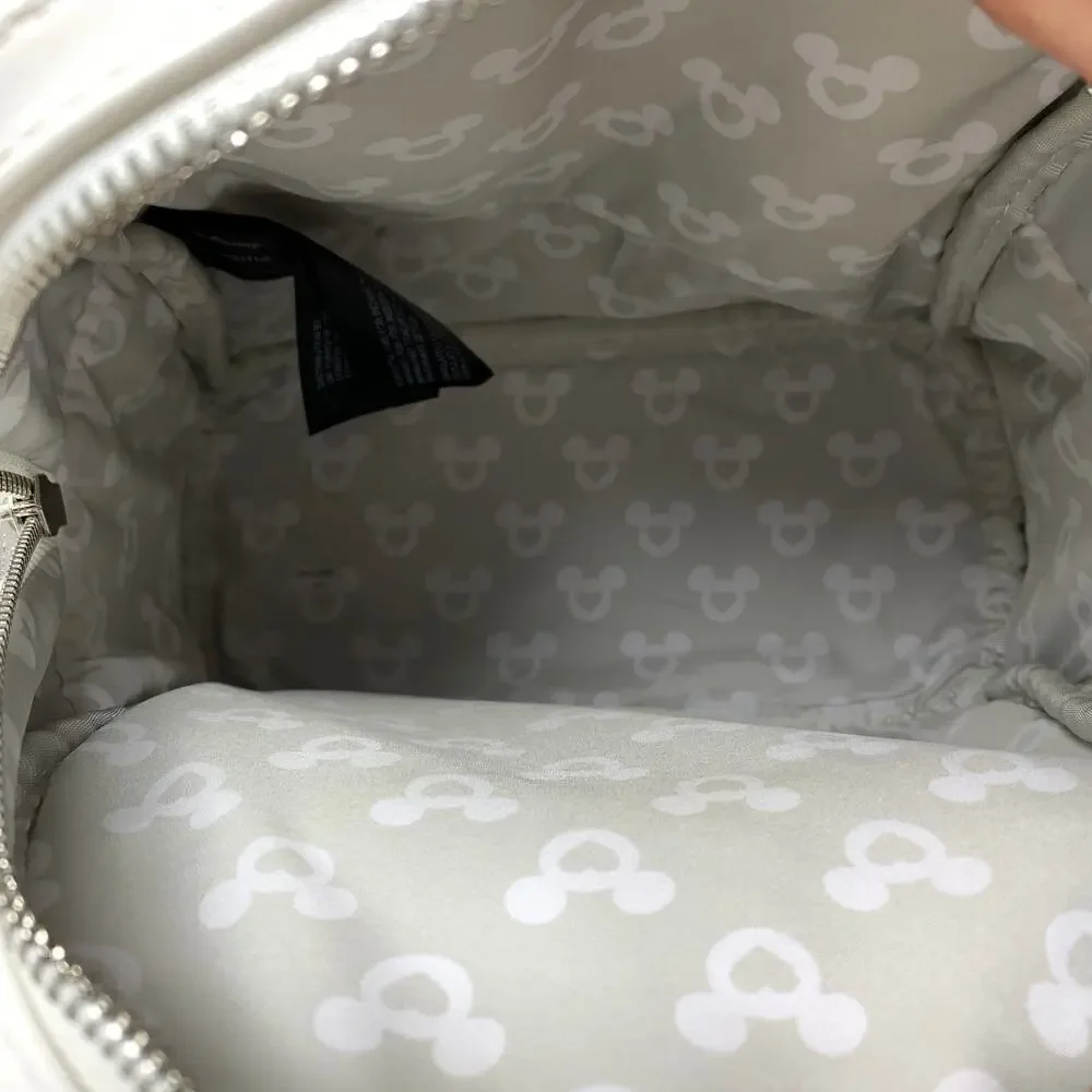 Loungefly Disney Minnie Mouse Sequin Wedding Mini Backpack White *READ